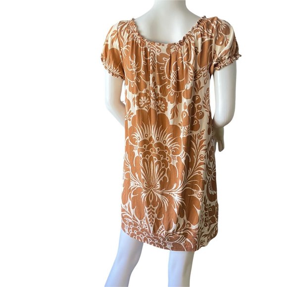 Diane von Furstenberg Brown and Tan print 100% Silk Dress Size 4 - Picture 7 of 9